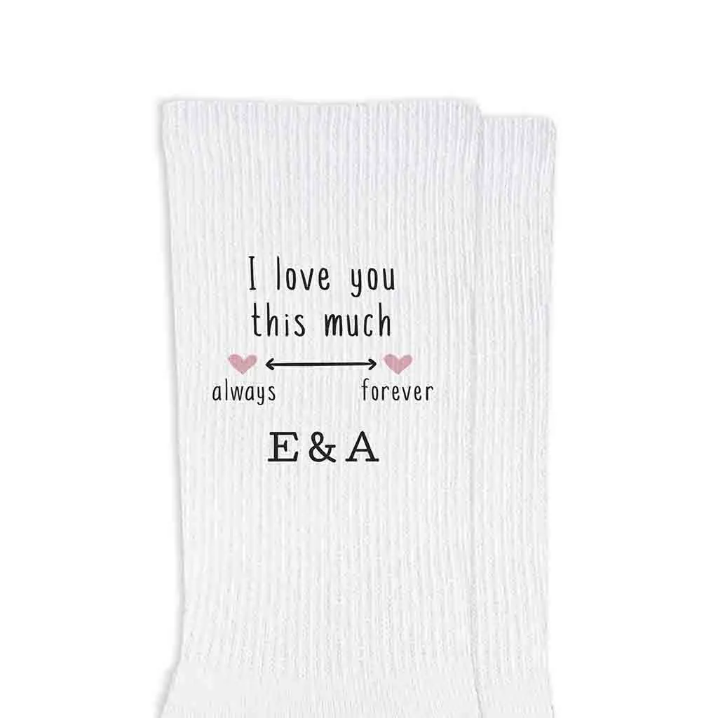 2 Year Anniversary Gift for Wife, Personalized Cotton Socks