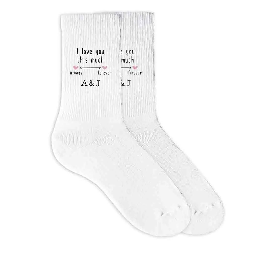 2 Year Anniversary Gift for Wife, Personalized Cotton Socks