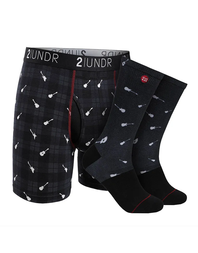 2UNDR Swing Shift Print Boxer Brief And Sock Pack 2U01BS