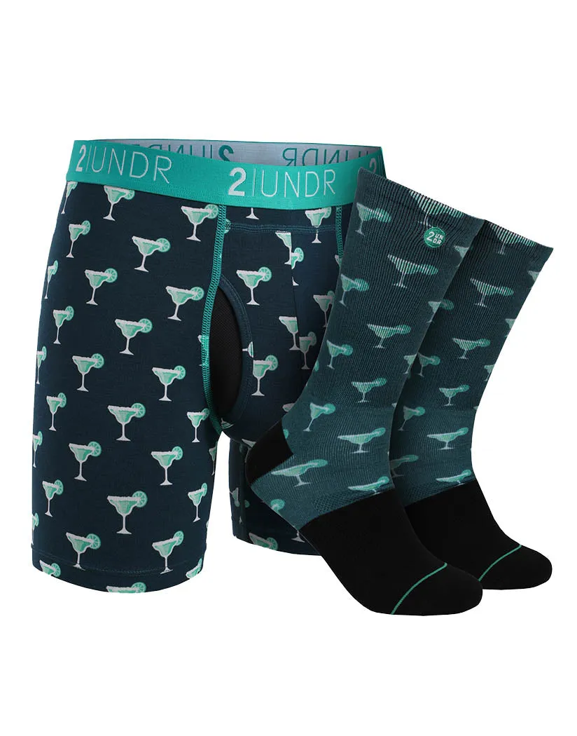 2UNDR Swing Shift Print Boxer Brief And Sock Pack 2U01BS