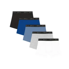 5-Pack Classic Signature Boxers | Black/Blue/Grey/White