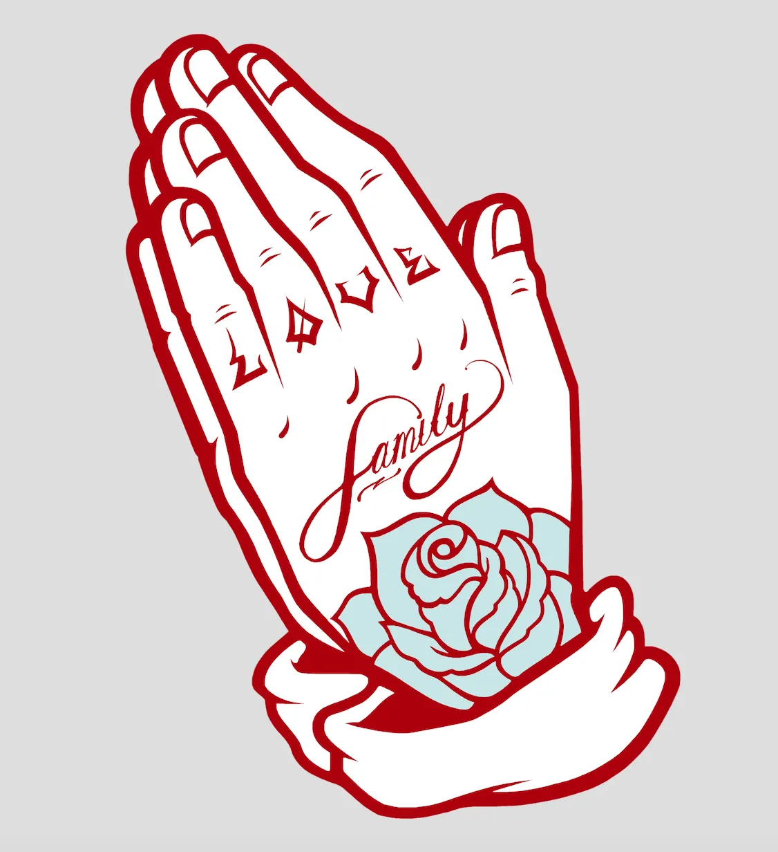 AF FRONT RED PRAYER HANDS CRM