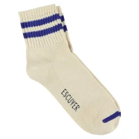 Ankle Socks Ecru / Bright Blue