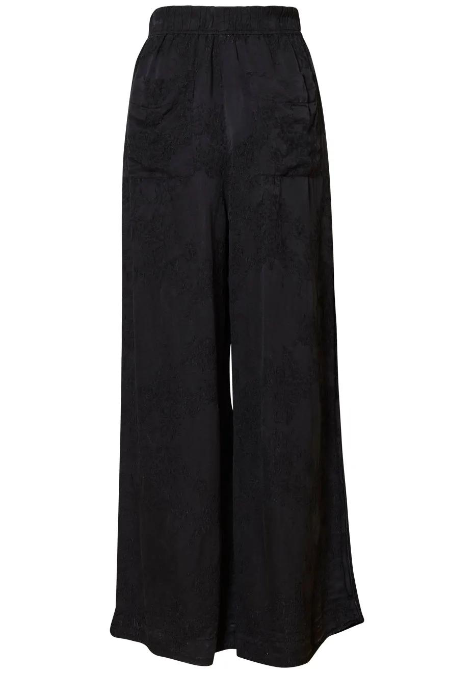 Athena Pant Black Silk Jacquard