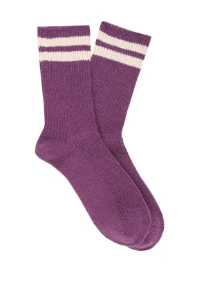 Cashmere Stripes Socks Women - Purple