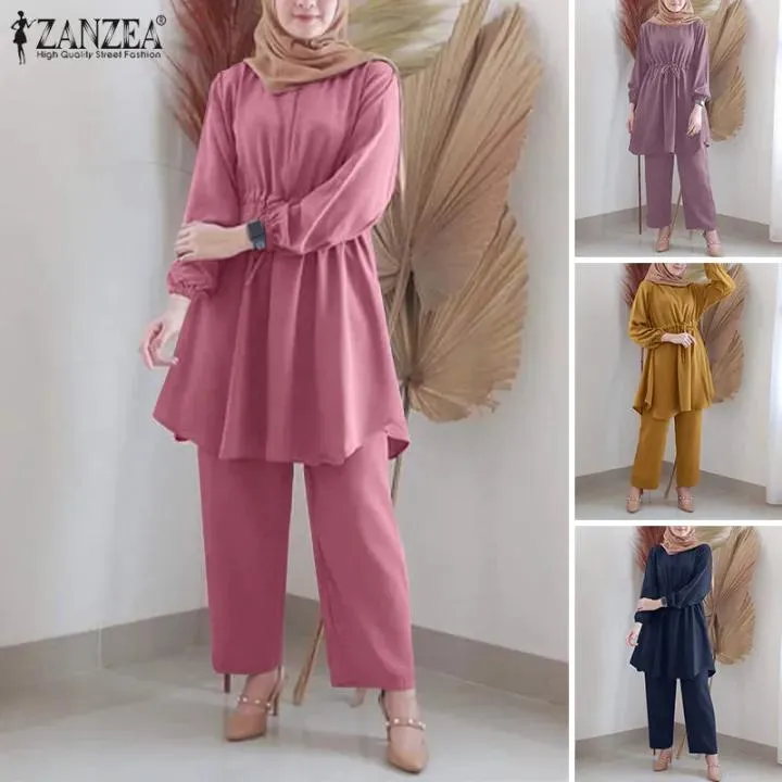 Casual Long Sleeve Blouse Pant Suits Sets 2XL S4619528