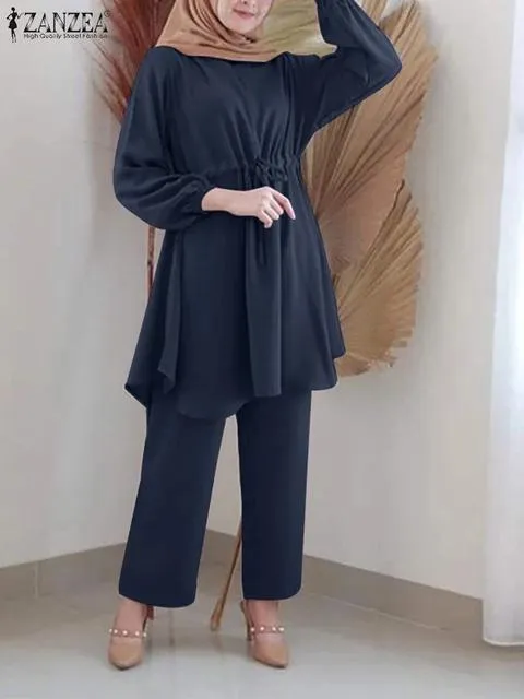 Casual Long Sleeve Blouse Pant Suits Sets 2XL S4619528