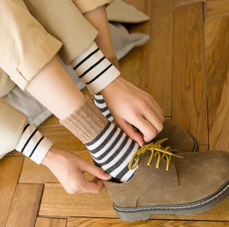 Crew Socks | Cotton | Grey Stripes