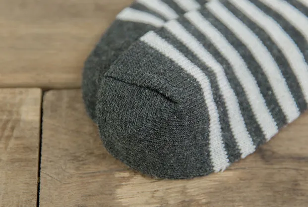 Crew Socks | Cotton | Grey Stripes