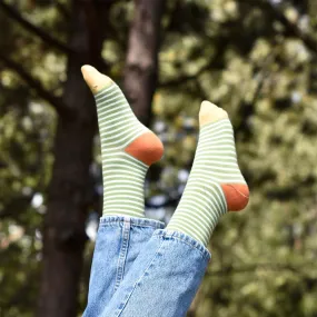 Crew Socks | French Stripes | Green