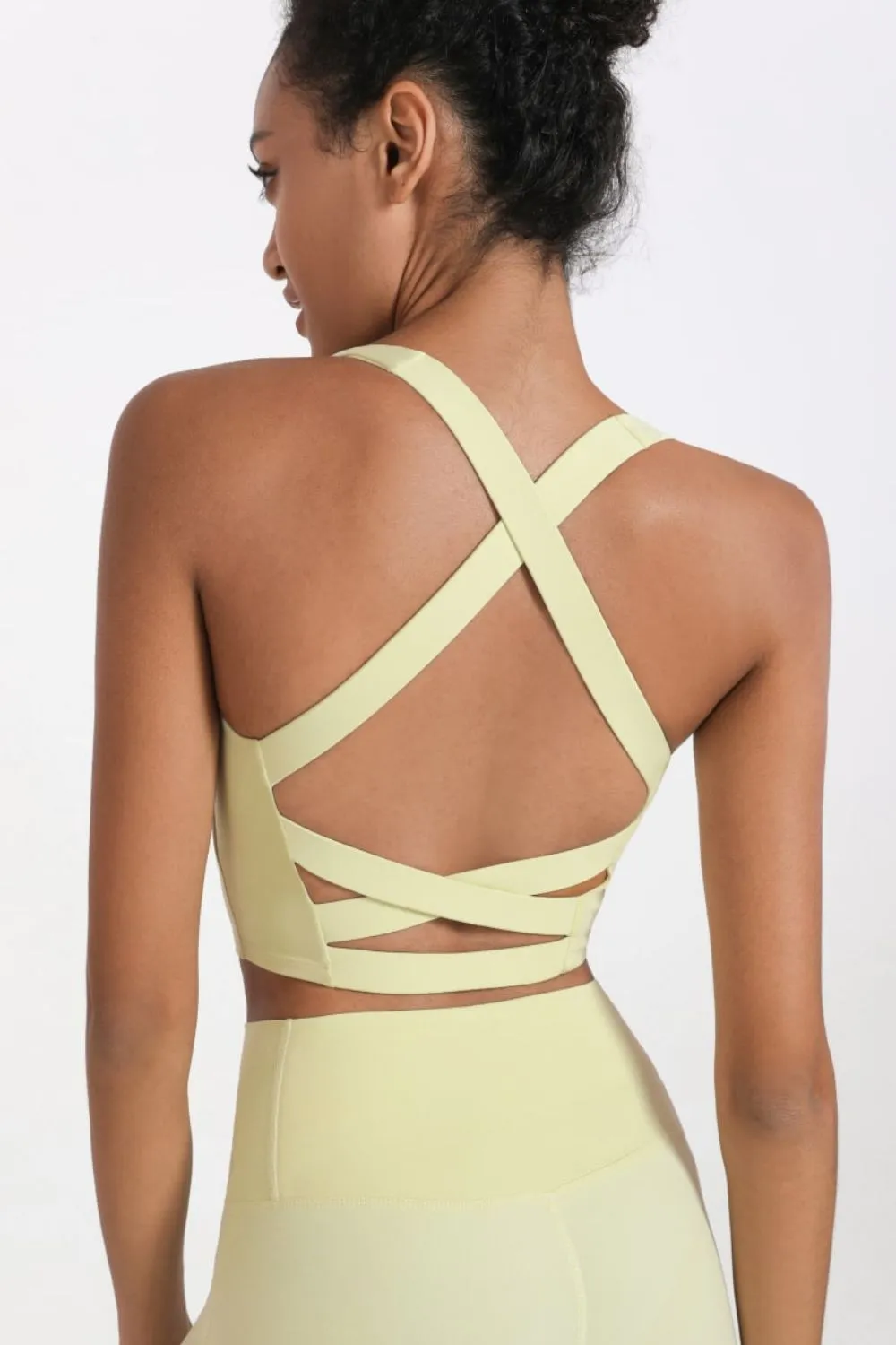 Crisscross Open Back Cropped Sports Cami