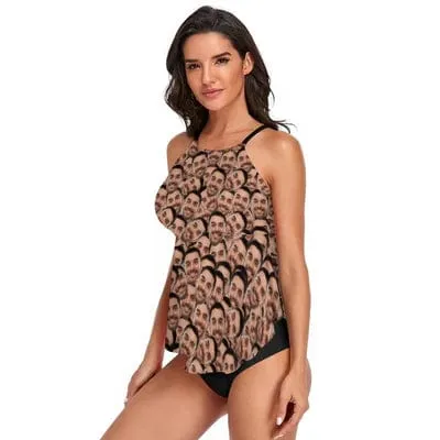 Custom Face Seamless Boyfriend Tankini For Women 2 Pieces Swimsuit