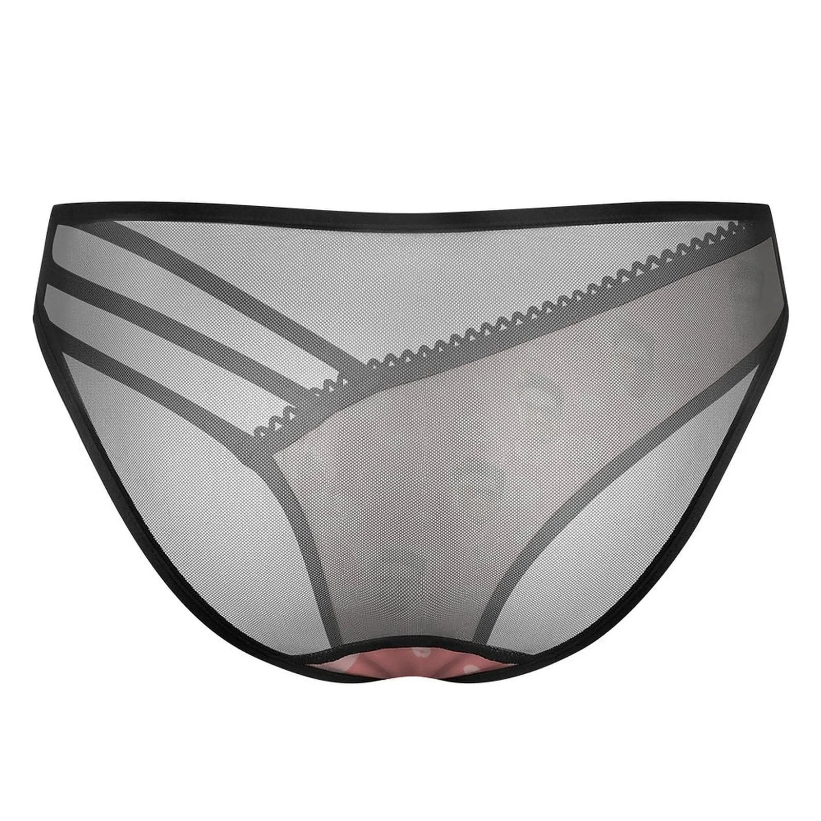 Custom Face Pink Lips Women's Low Waist Mesh Briefs Personalized Underwear Panties for Women