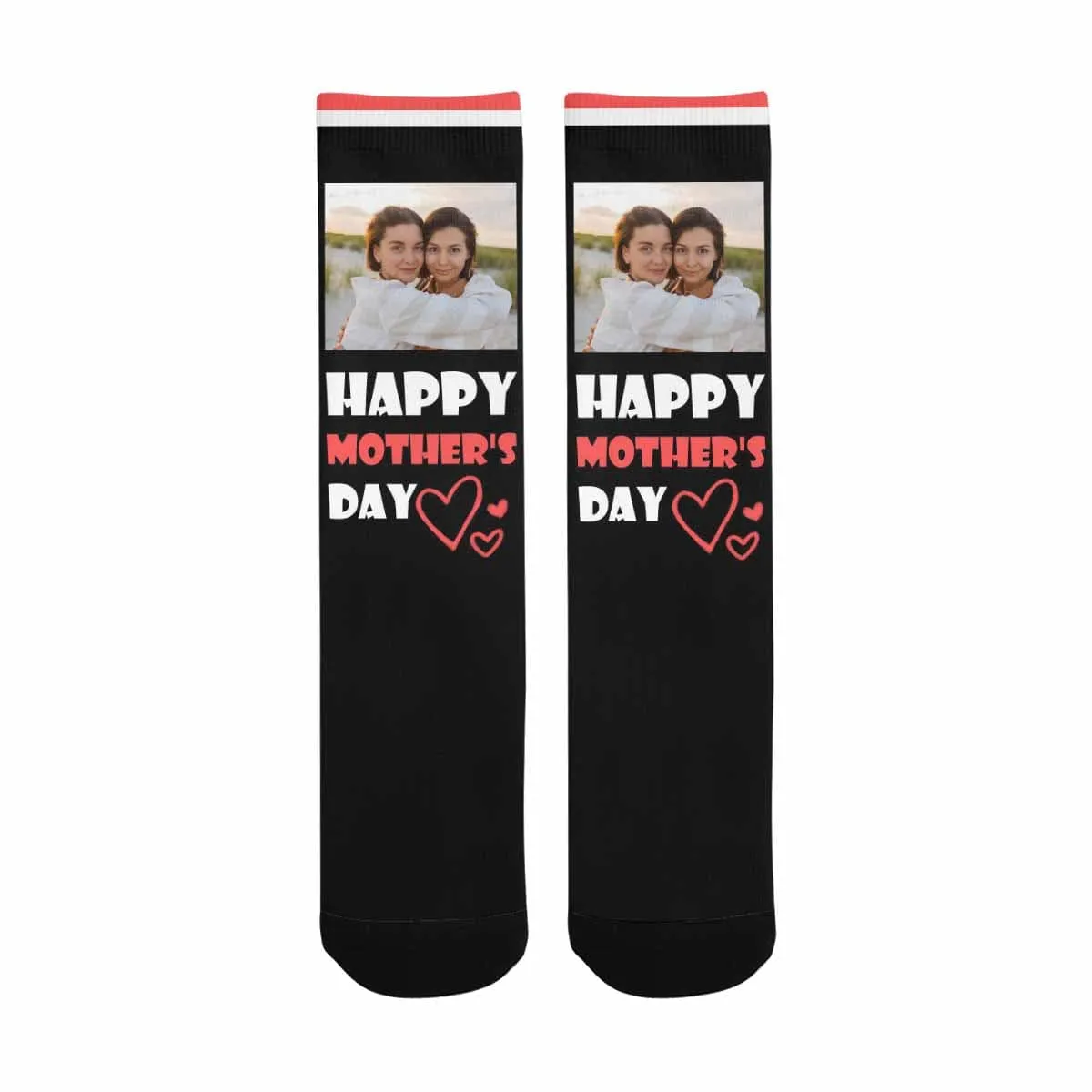 Custom Photo Socks Love You Forever Sublimated Crew Socks