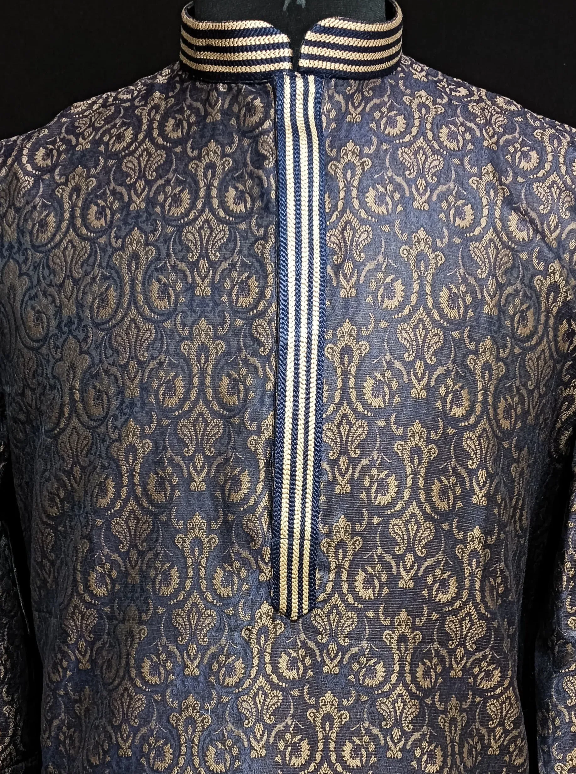 Elegant Blue Color Brocade With Linning Kurta Suits For Men