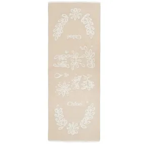 Embroidered Stole , Delicate Beige