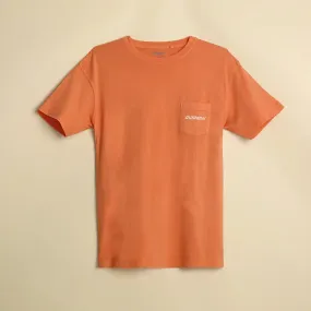 Everyday Pocket Flock T-Shirt - Orange