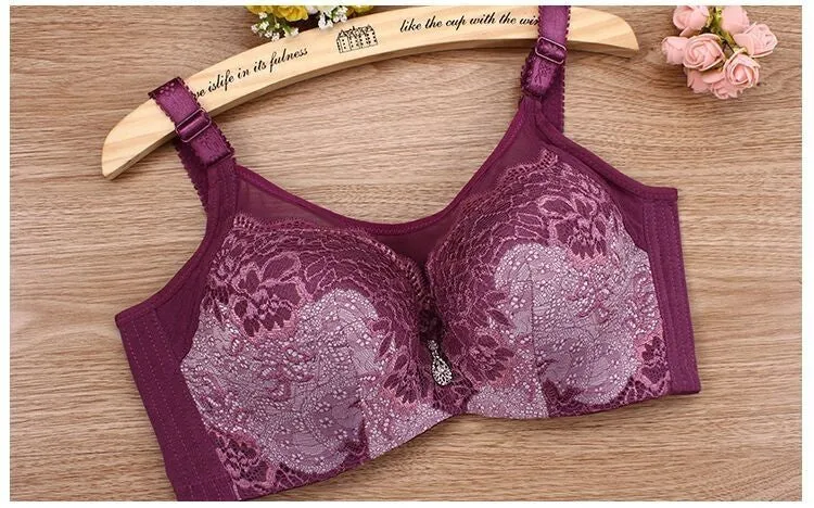 Female intimate underwear Solid push up Bra big