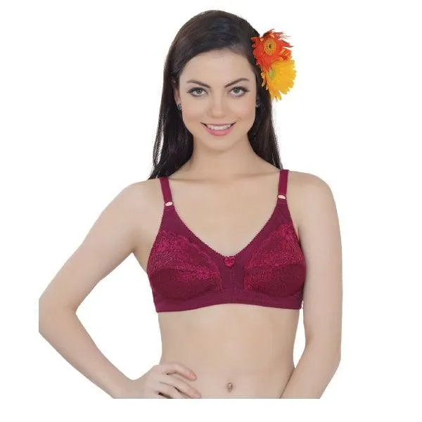 Full Coverage Bra Soft Breathable Floral design Full Cup Everyday Cotton Bra Wire Free Bra