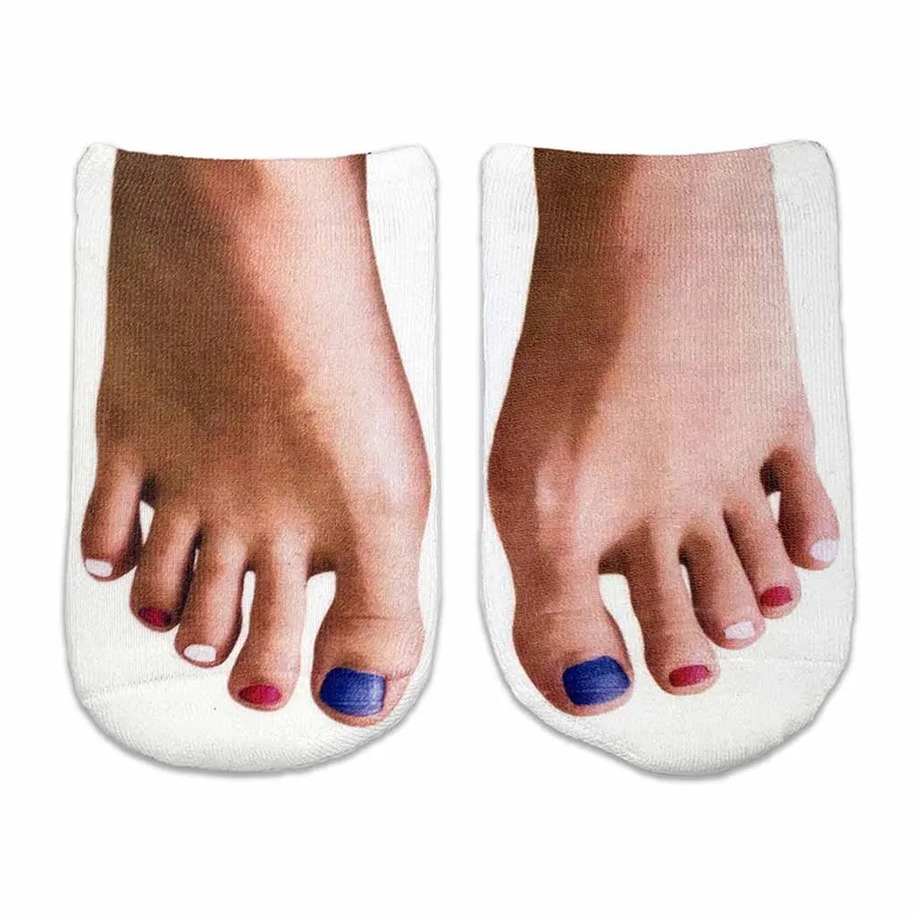 Funny Pedicure Feet Photo on Socks for Women