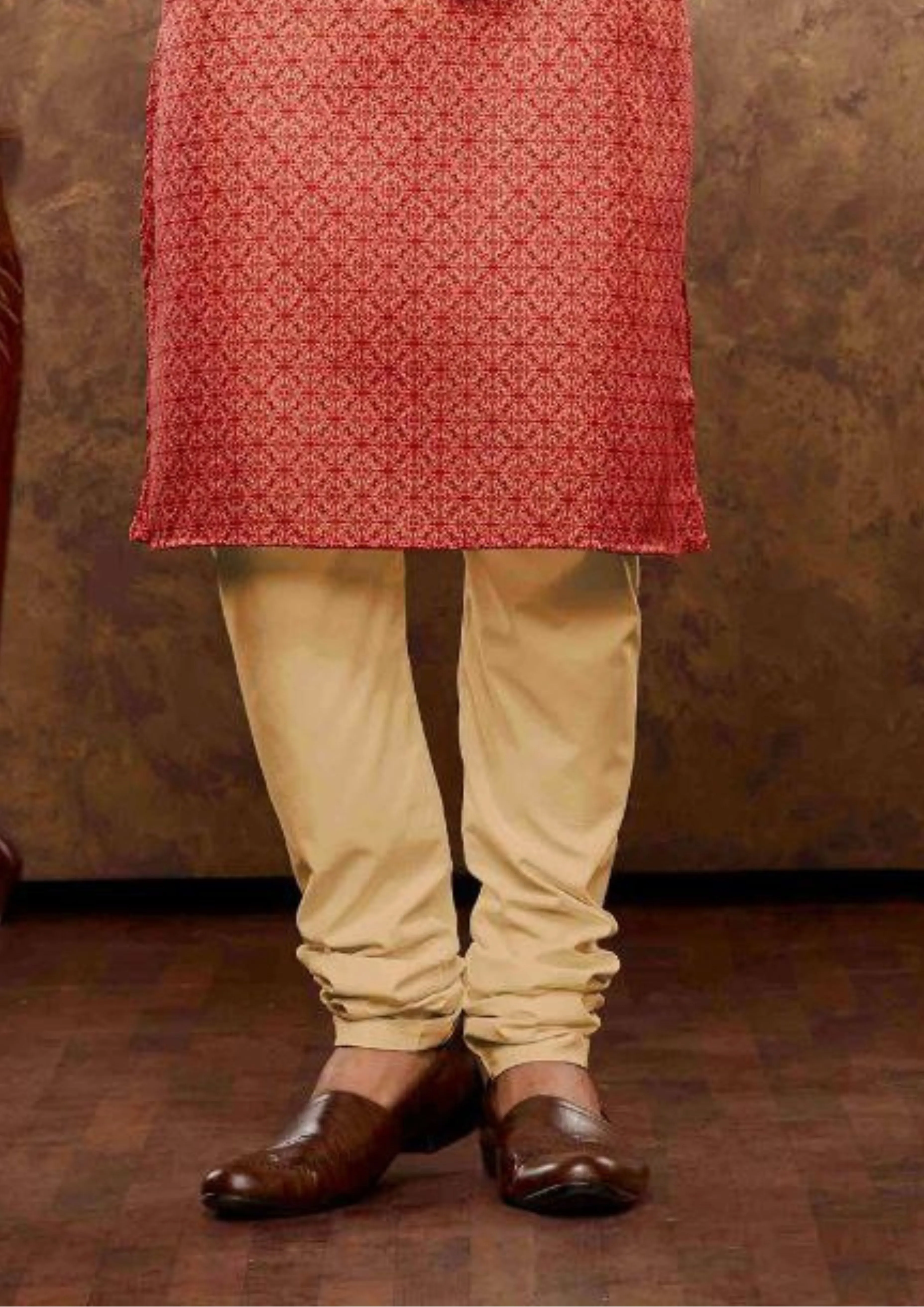 Gorgeous Red Color Poly Cotton With Digital Print Kurta For Men