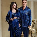 Gown Sets Two-Piece Women Bathrobes Sexy Silk Satin Lace