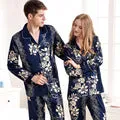 Gown Sets Two-Piece Women Bathrobes Sexy Silk Satin Lace