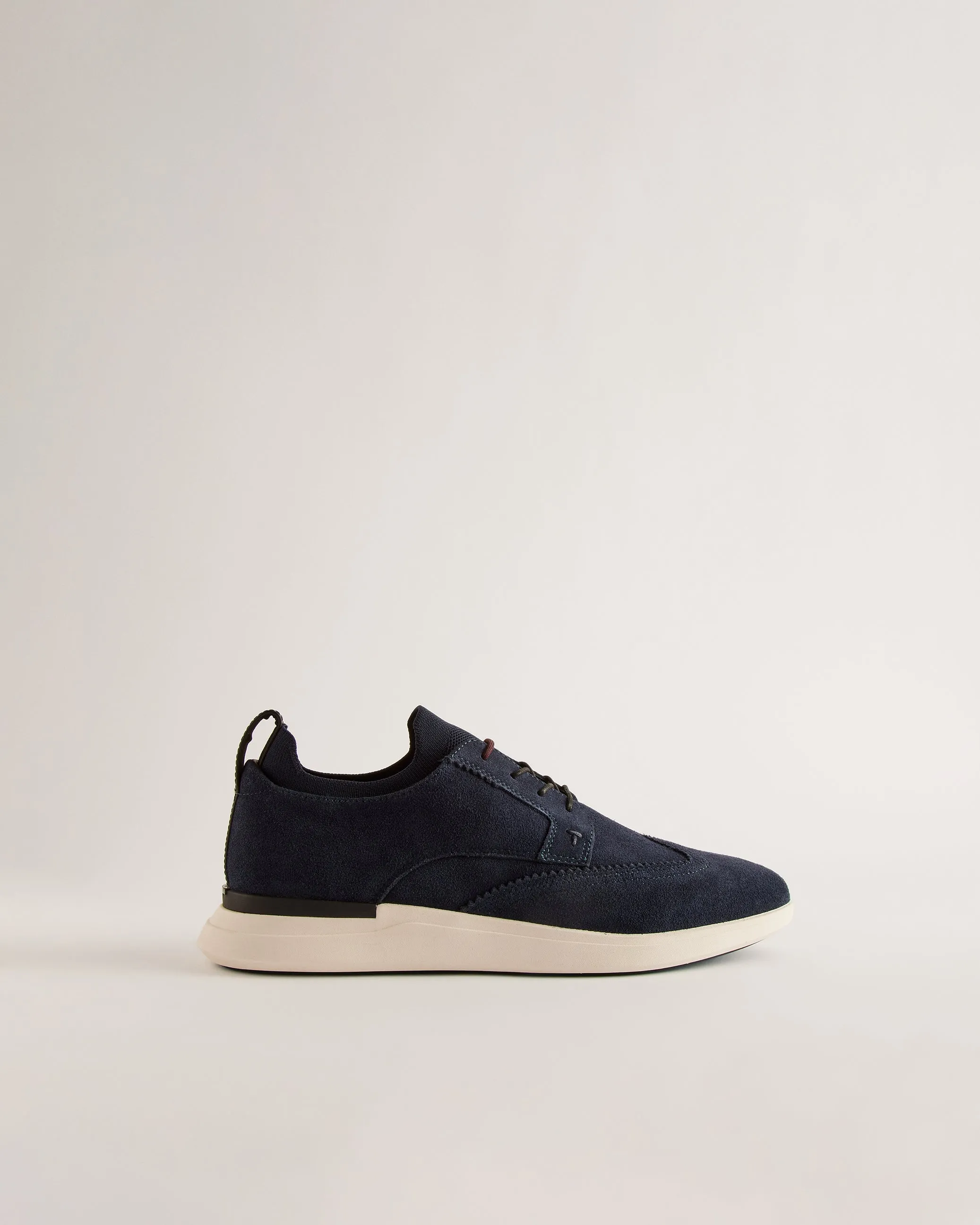 Haltonn Suede Wing Tip Hybrid Trainers Navy