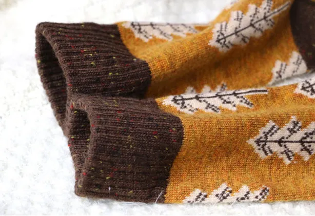 Holiday Special | Wool Socks | Pine Tree (Yellow)