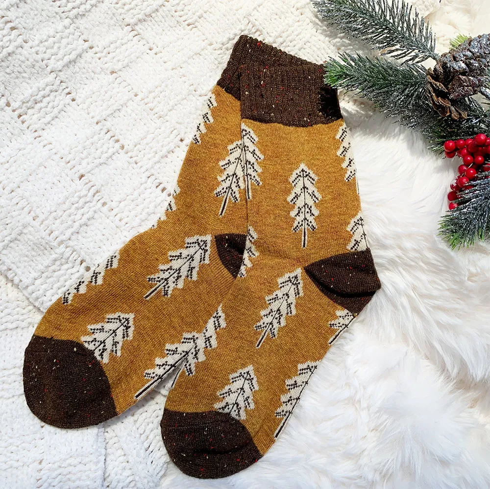 Holiday Special | Wool Socks | Pine Tree (Yellow)