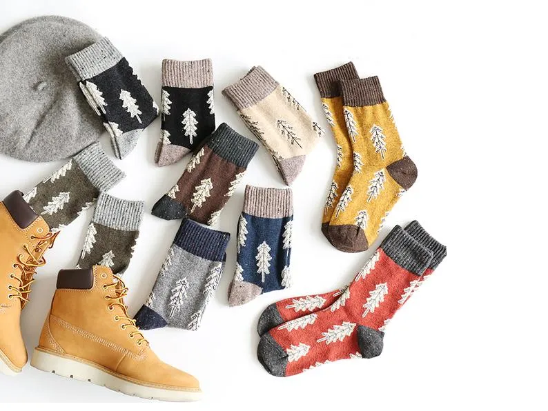 Holiday Special | Wool Socks | Pine Tree (Yellow)