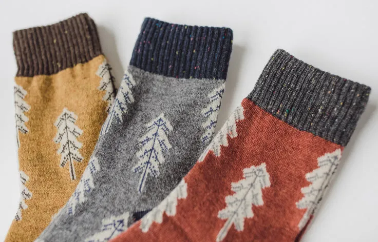 Holiday Special | Wool Socks | Pine Tree (Yellow)