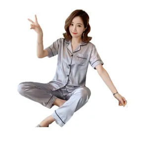 Ladies Stylish Nightwear New Design Silk Night Suit for Women