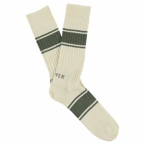 Logo Stripe Socks - Ecru / Khaki