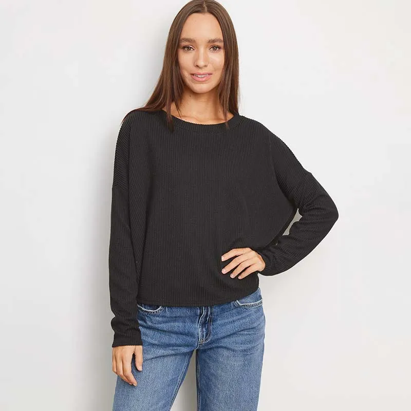 Long Sleeve Boxy Urban Rib Top