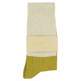 Lurex Block Socks - Gold  / Yellow