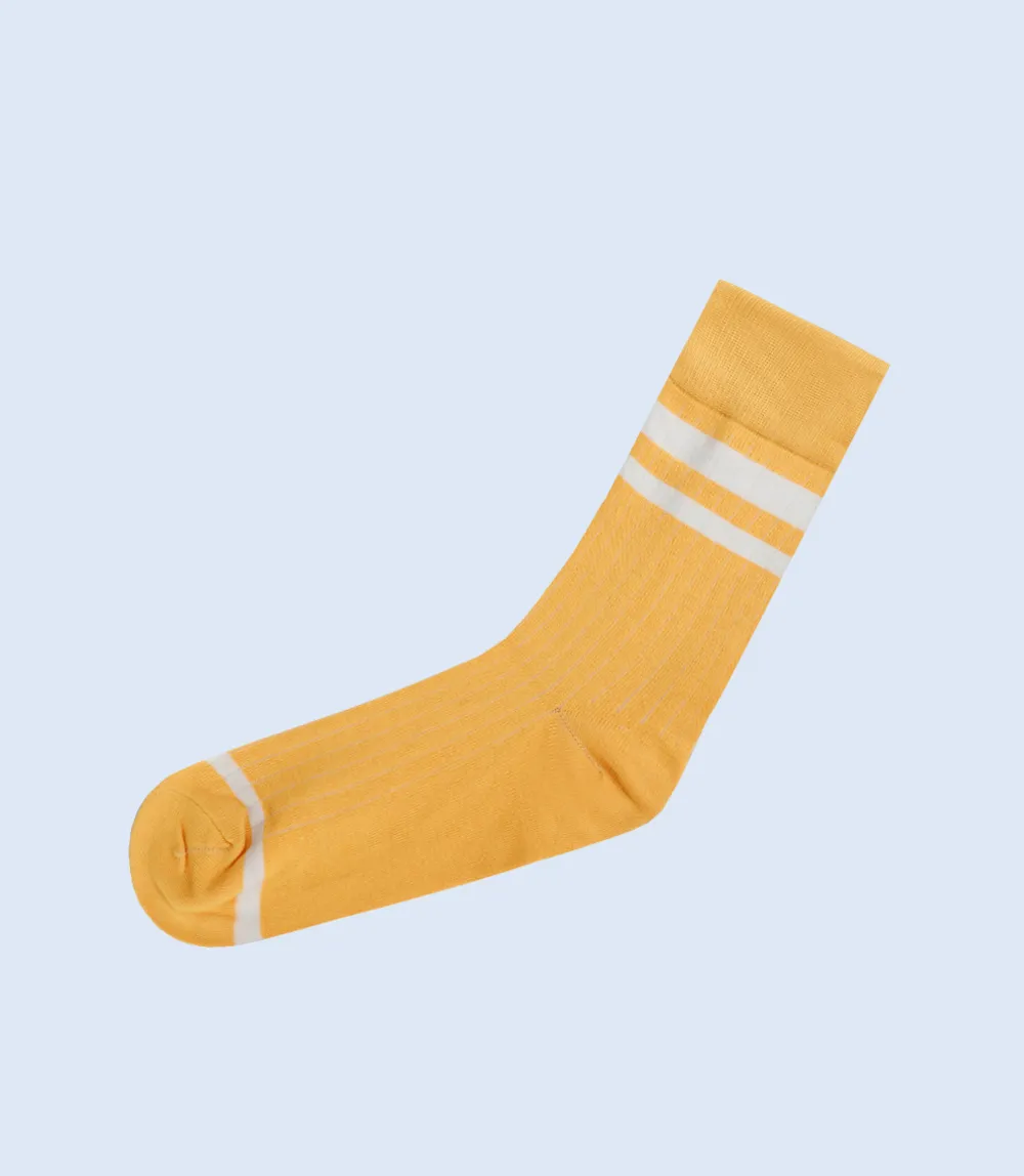 WA1047-YELLOW-Mid-calf Socks For Men