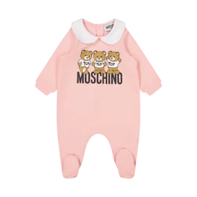 Mameluco o paalero MOSCHINO rosa para bebé