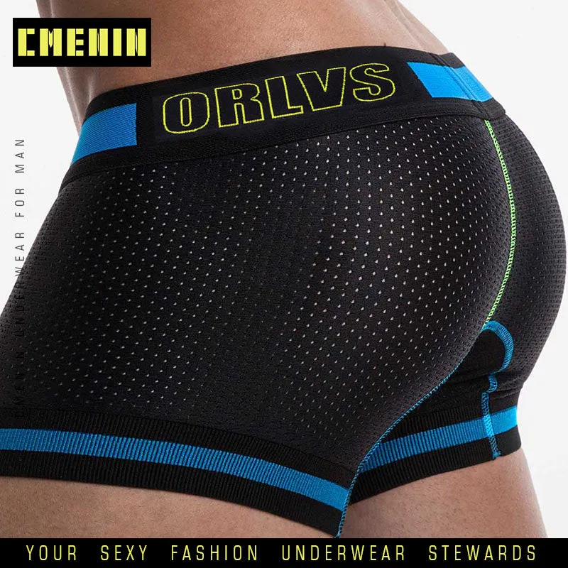 Men Boxer Underwear Bodysuit Breathable 3D Pouch Underpants