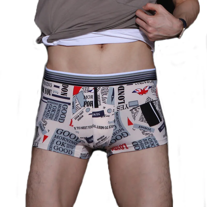 Underwear Men Lovely Cartoon Print Boxer shorts Breathable Panties