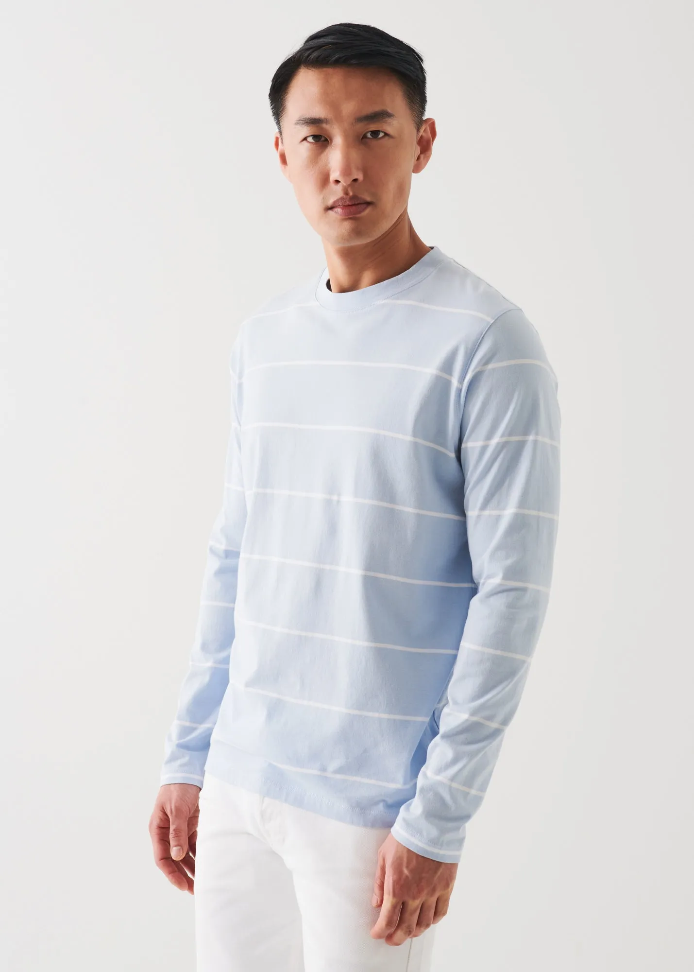 MERCERIZED PIMA COTTON STRETCH LONG SLEEVE T-SHIRT