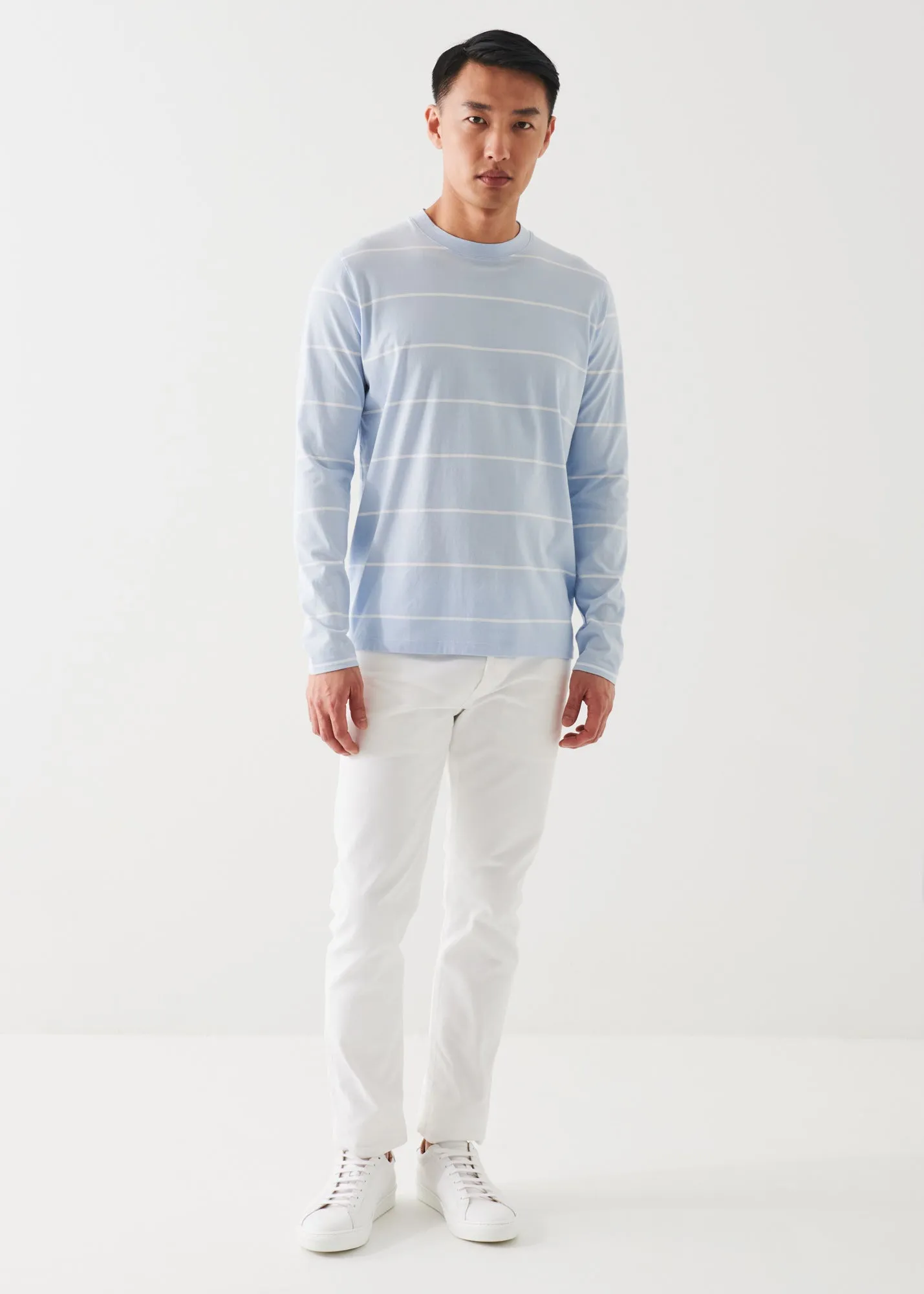 MERCERIZED PIMA COTTON STRETCH LONG SLEEVE T-SHIRT