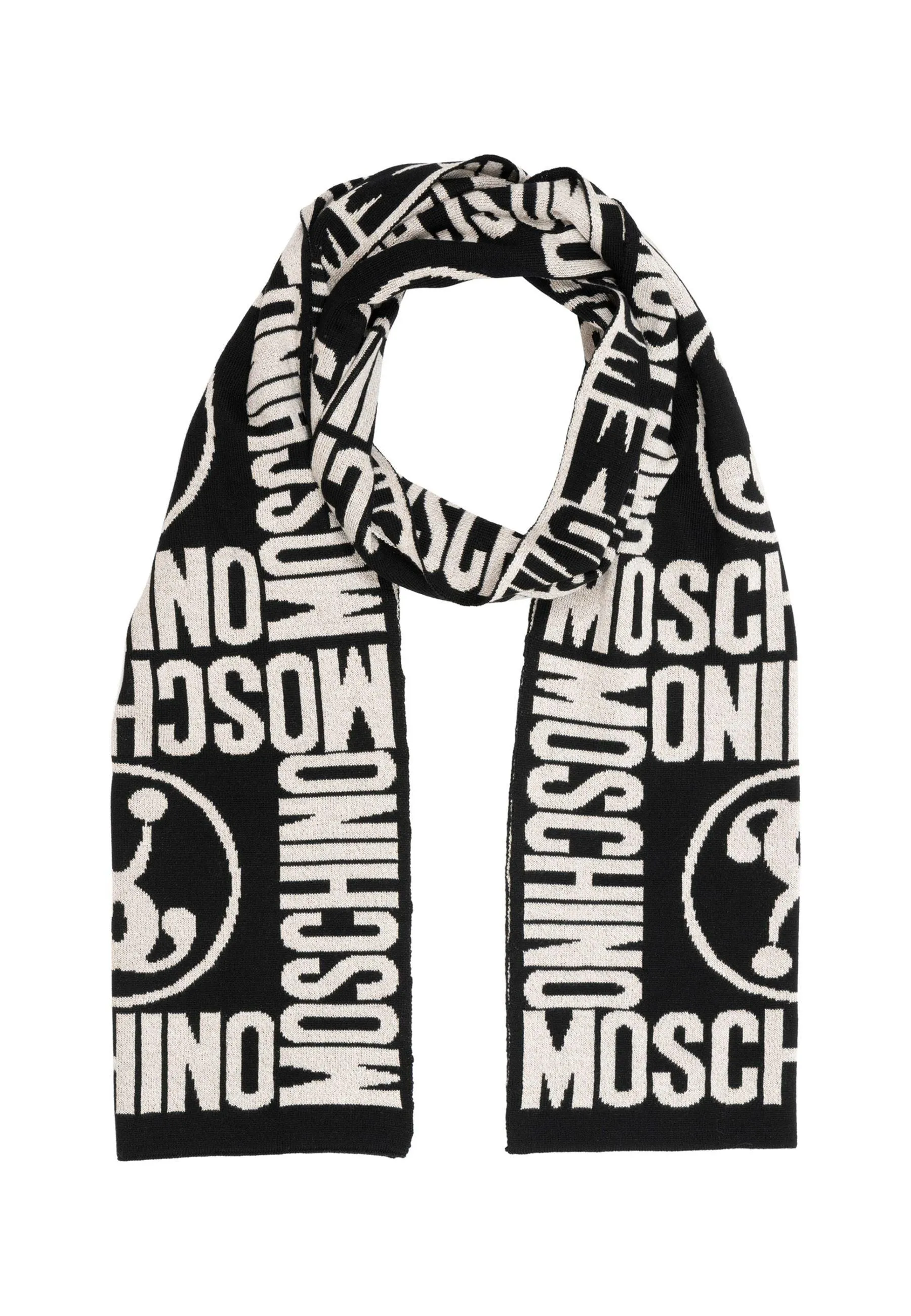 MOSCHINO Sciarpa Donna Black Cream 30623-M2966