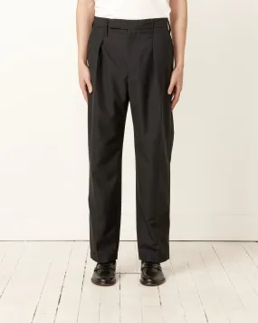 One Pleat Pant in Marine Melange