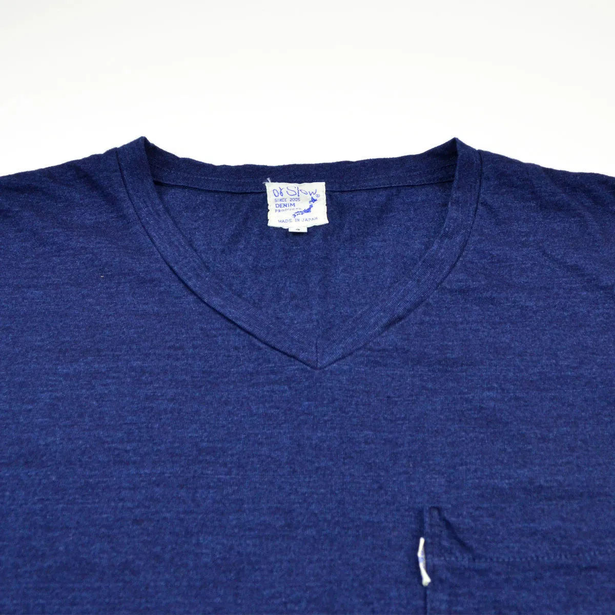 orSlow - V-neck T-shirt - Indigo