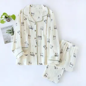 Panda Cotton Crepe Nightsuits