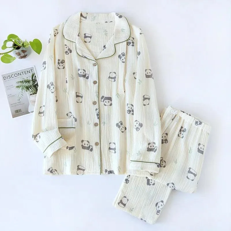 Panda Cotton Crepe Nightsuits