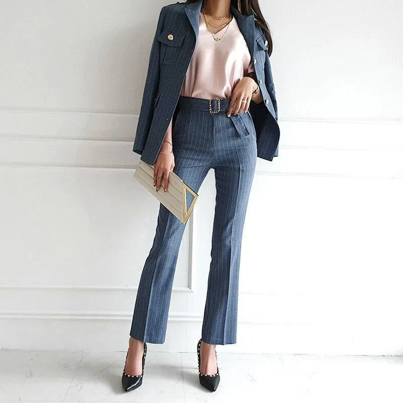 Pinstripe Women Pantsuits