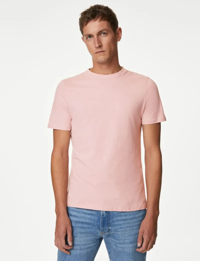 Regular Fit Pure Cotton Crew Neck T-Shirt