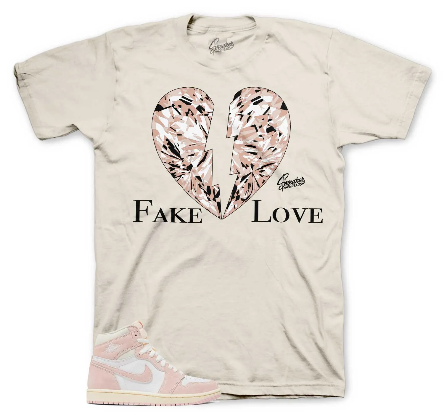 Retro 1 Washed Pink Love Shirt